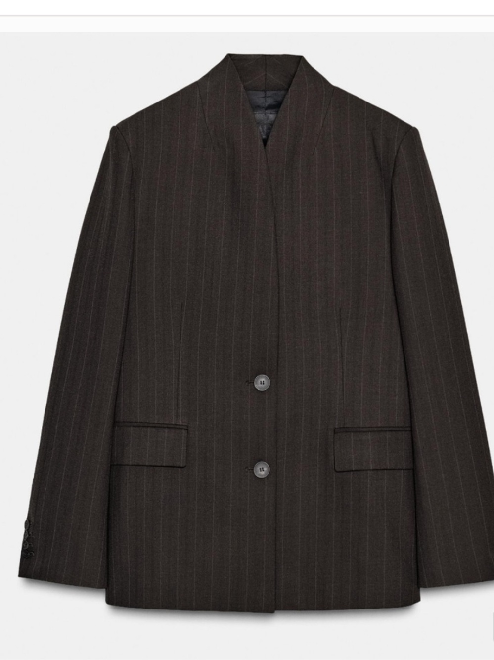 Zara NWT Limited Edition pinstripe blazer brown 9870/145